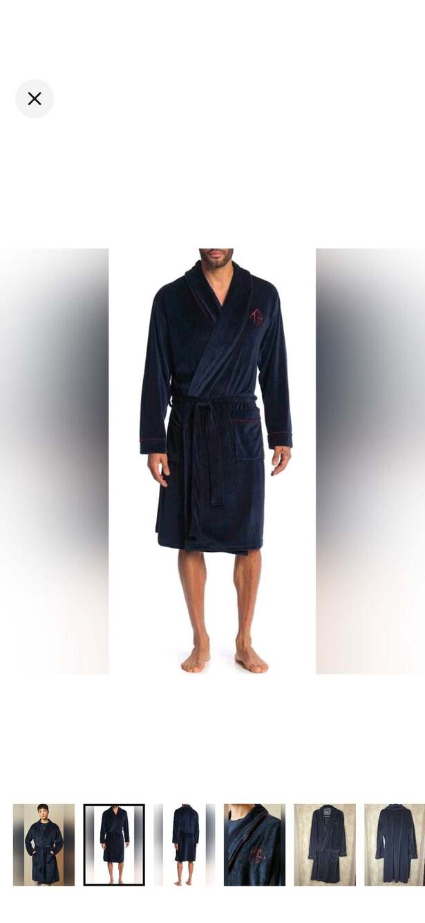 TED BAKER DRESSED TO CHILL VELOUR ROBE BLUE LONG SLEEVES SOFT SIZE L/XL